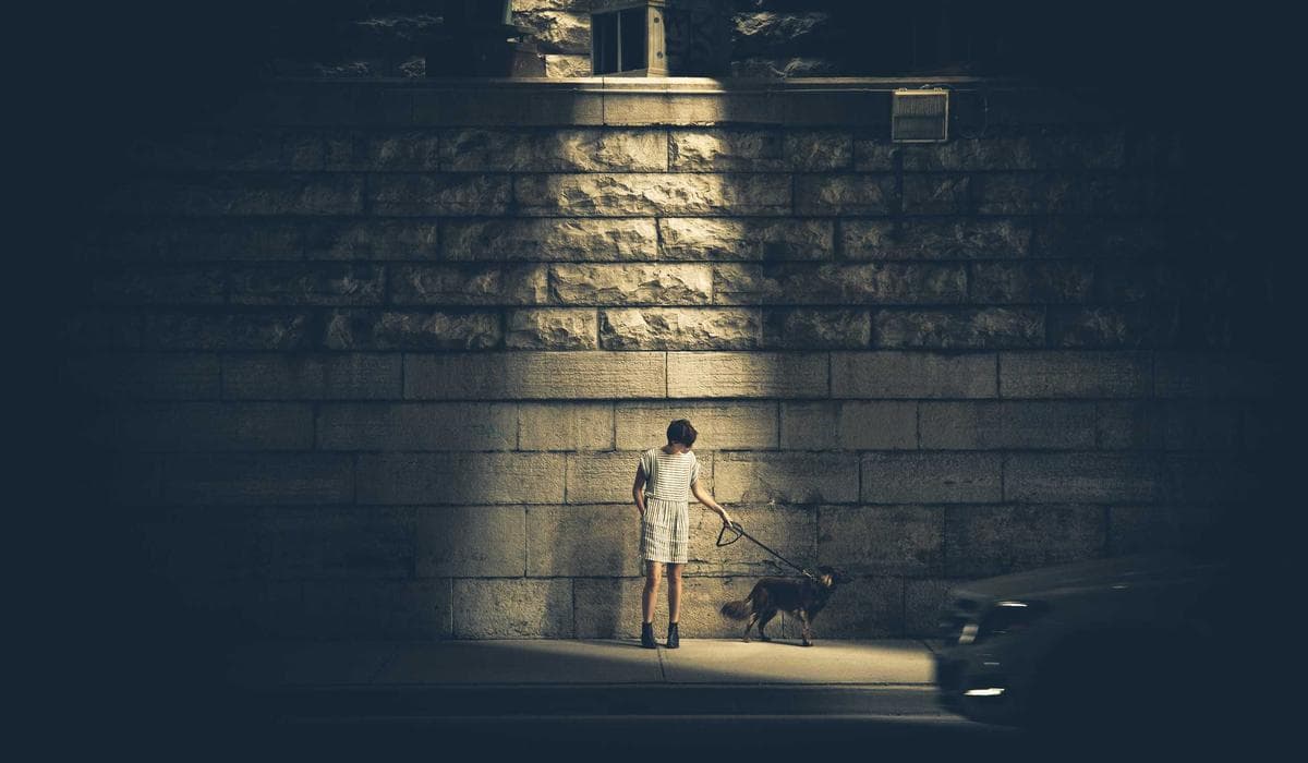 Candle flame in a dark room